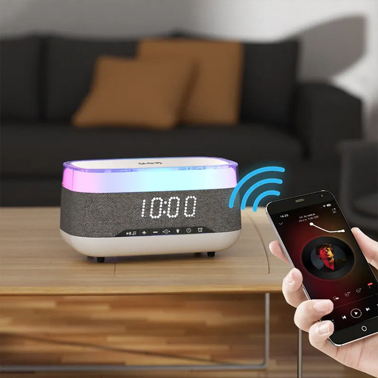 Intelligent Multifunctional Alarm Clock with Bluetooth Speaker & Wireless Charger