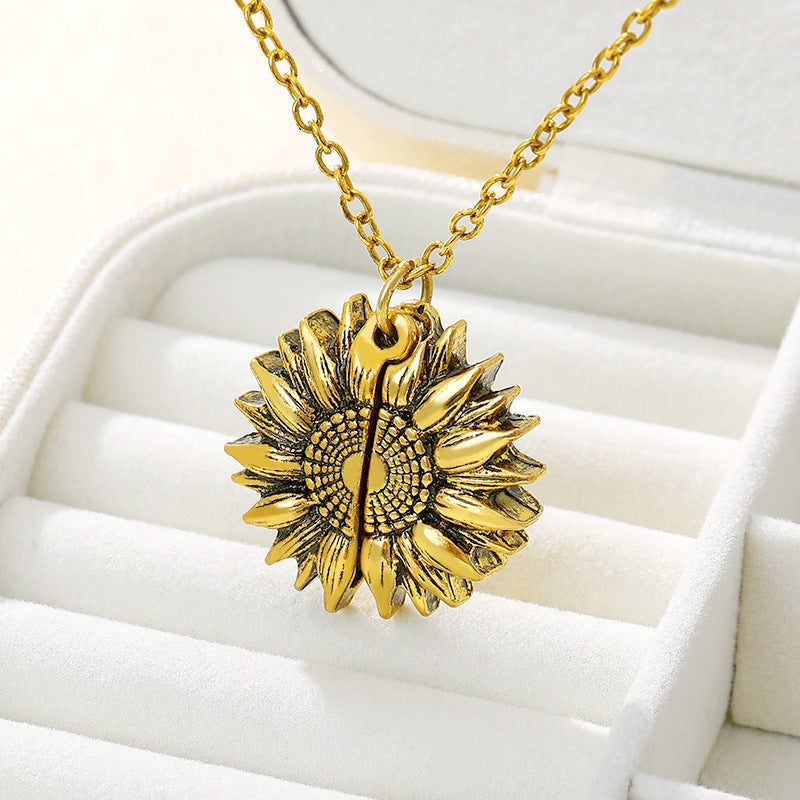 "You Are My Sunshine" Sunflower Necklace