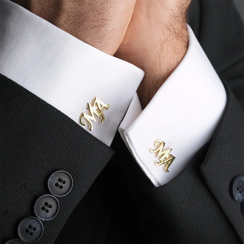 Personalized Frosted Titanium Steel Cufflinks