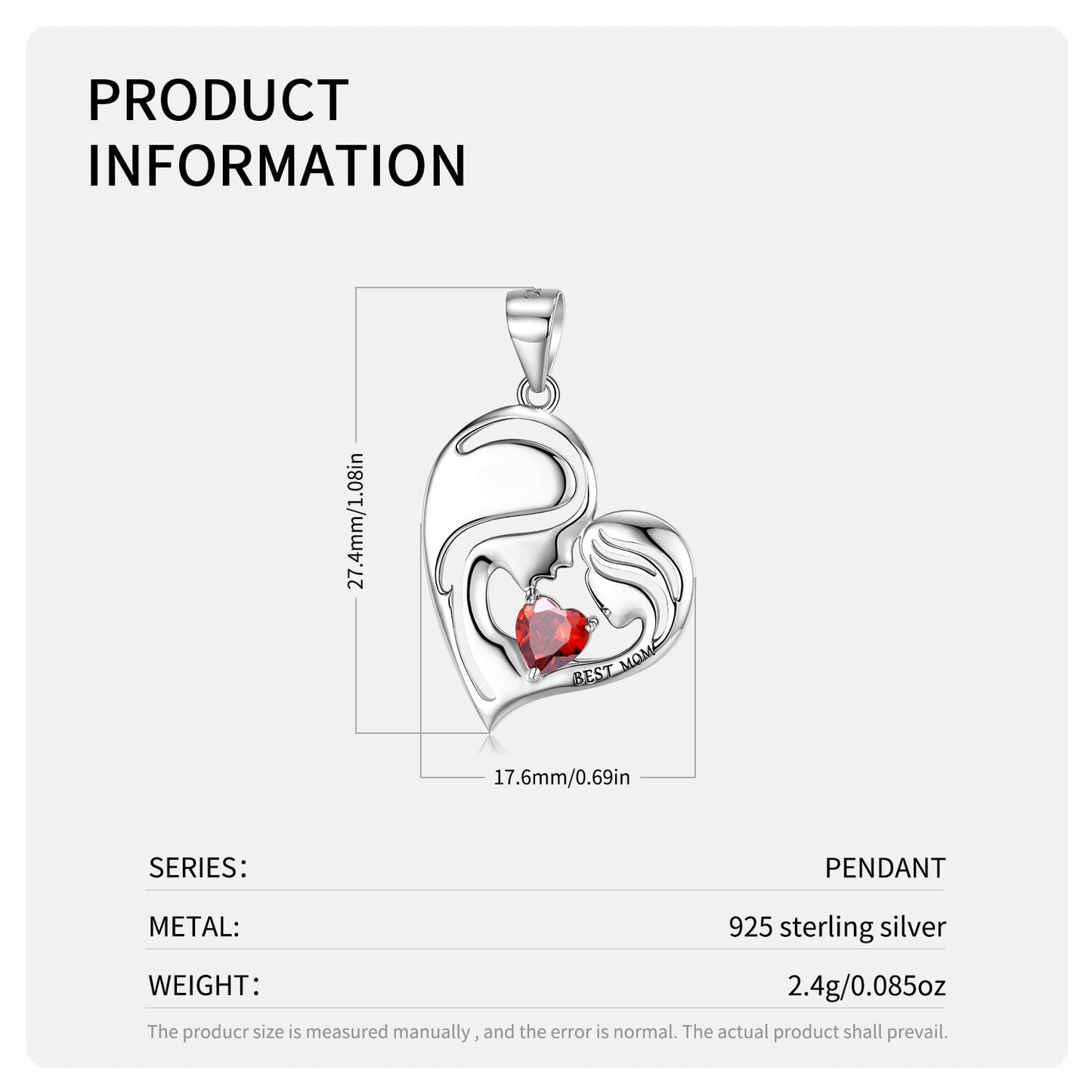 Best Mom Sterling Silver Necklace