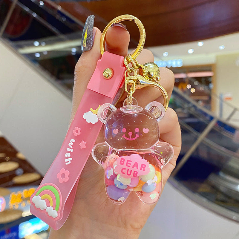Liquid Oil Bear Keychain