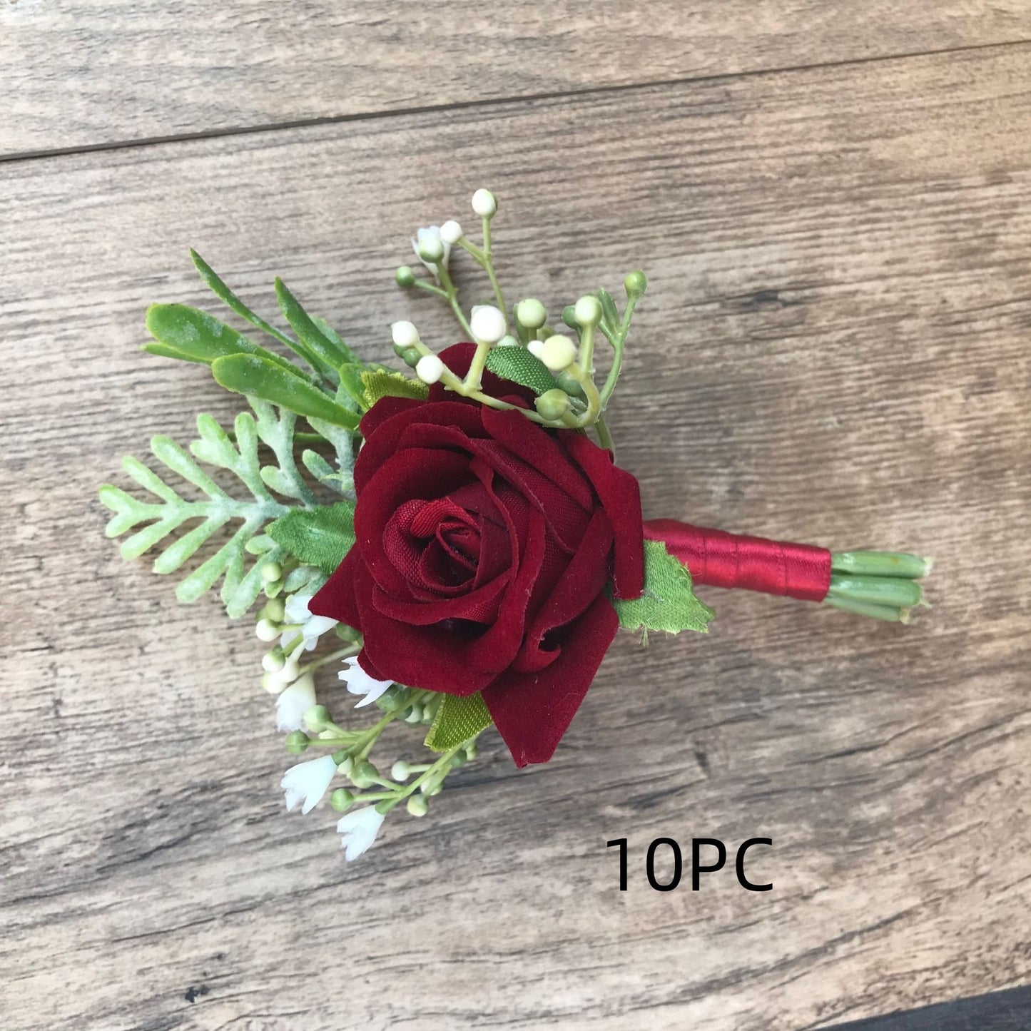 Fabric Rose Bride and Groom Corsage