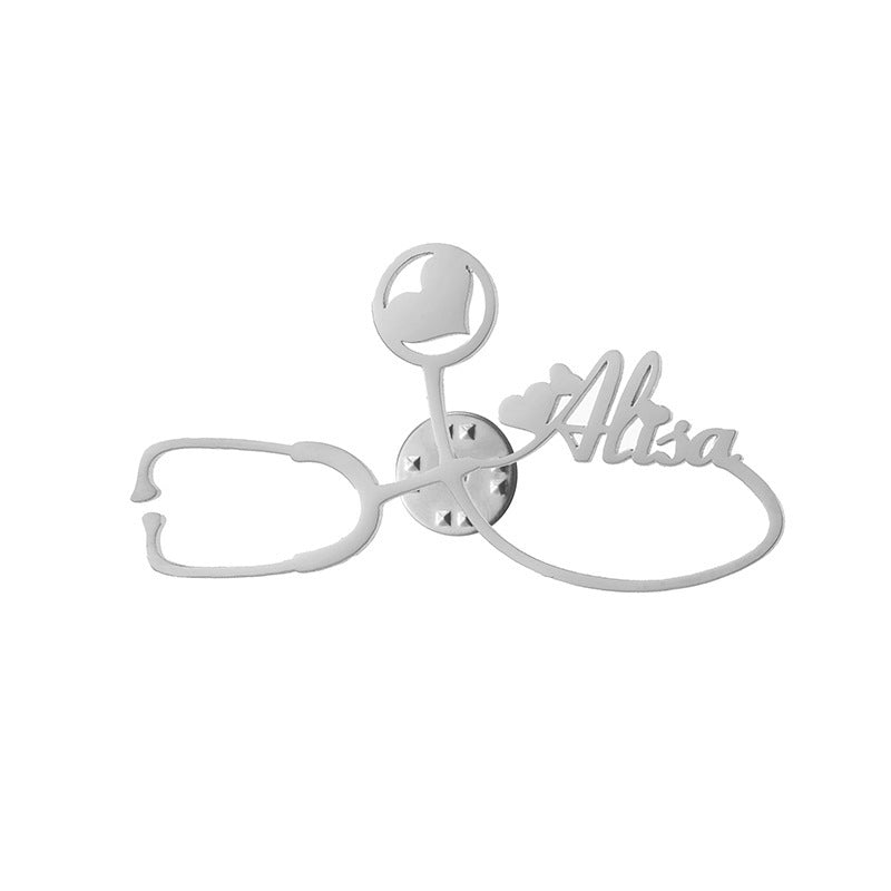 DIY Name Letter Stethoscope Brooch