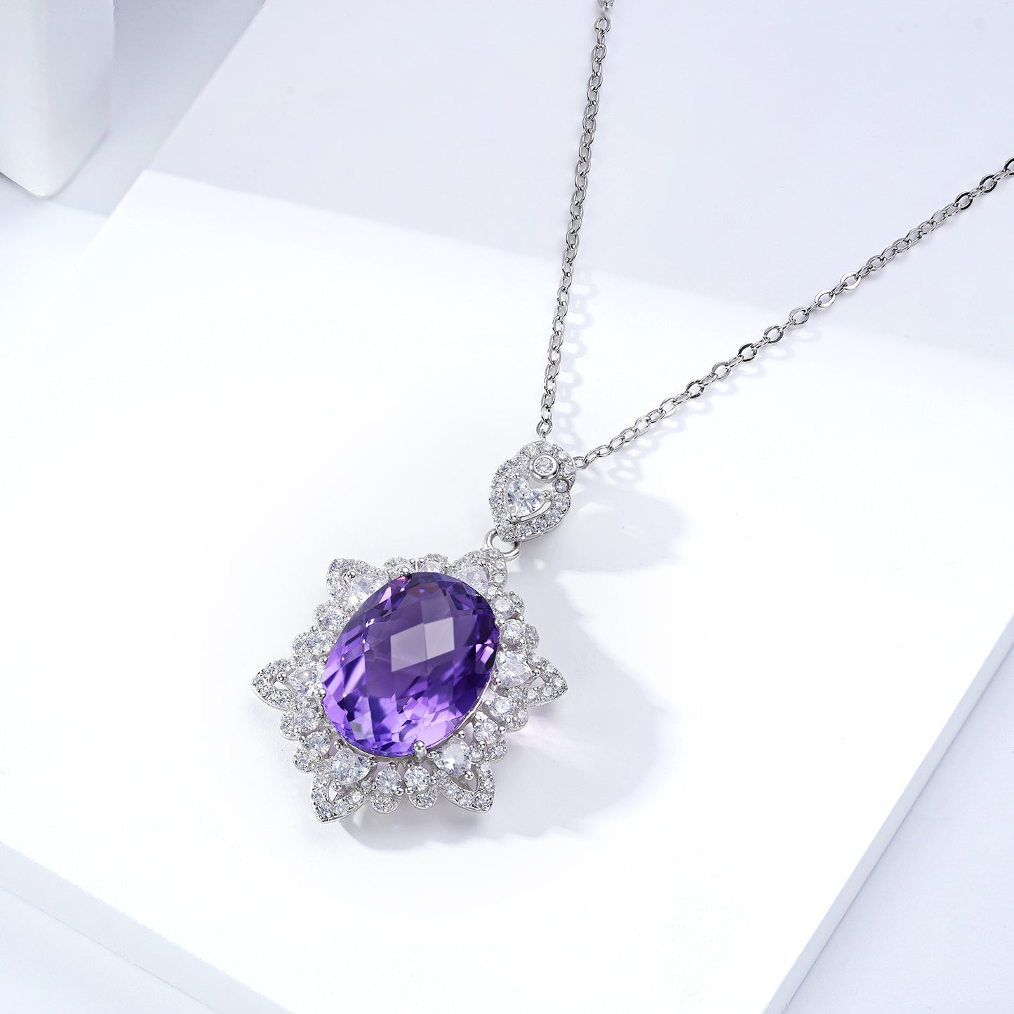 Natural Amethyst Pendant Necklace