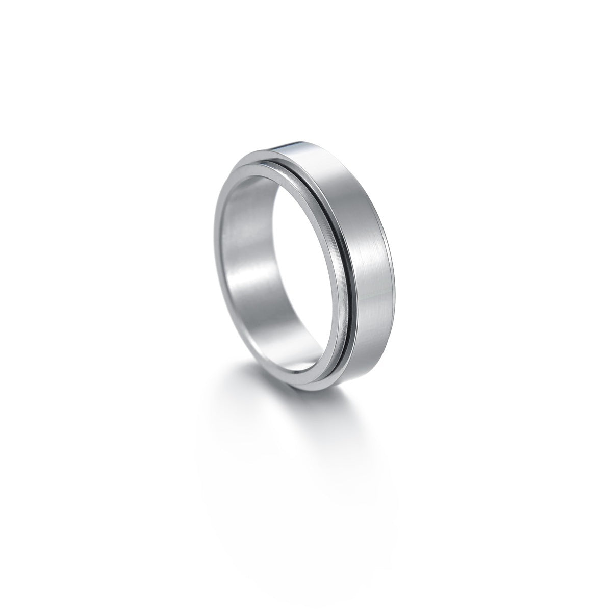 Rotatable Titanium Steel Star and Moon Ring