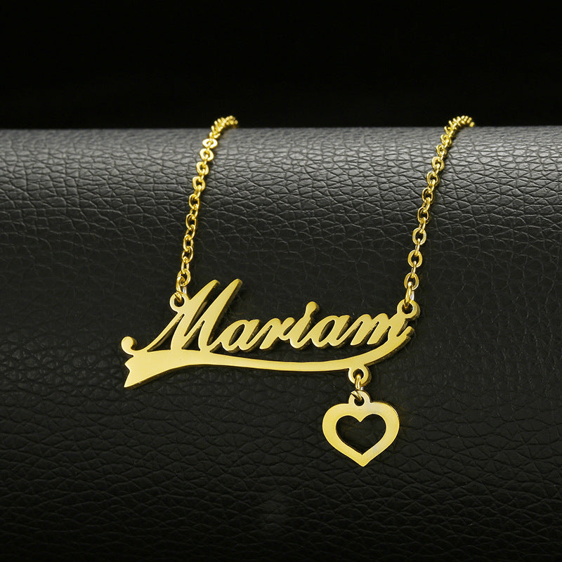 Customizable Name Necklace with Butterfly and Heart Accents