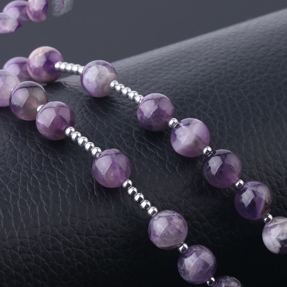 Natural Crystal Column Pendant Necklace - Unisex Stone Healing Jewelry
