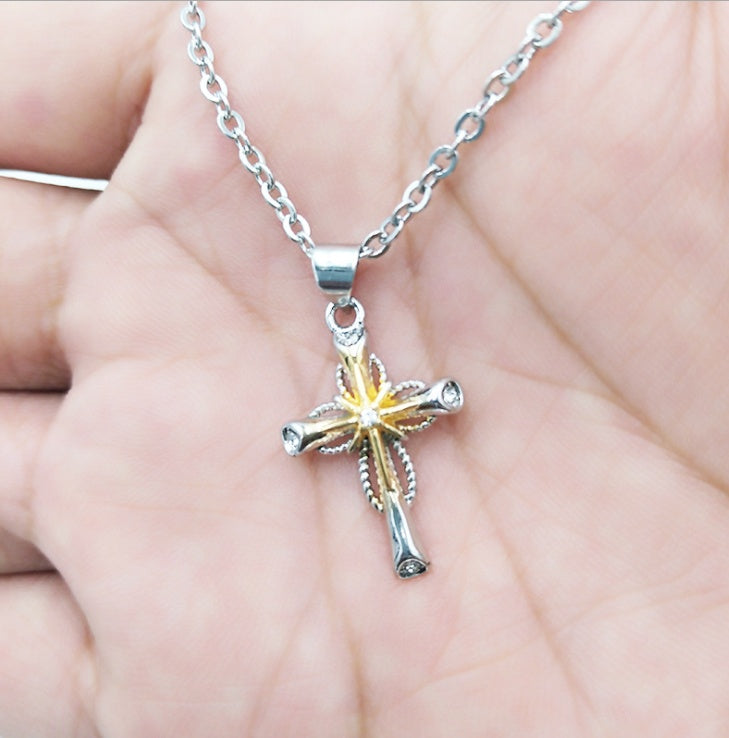 Octagonal Star Cross Alloy Pendant Necklace