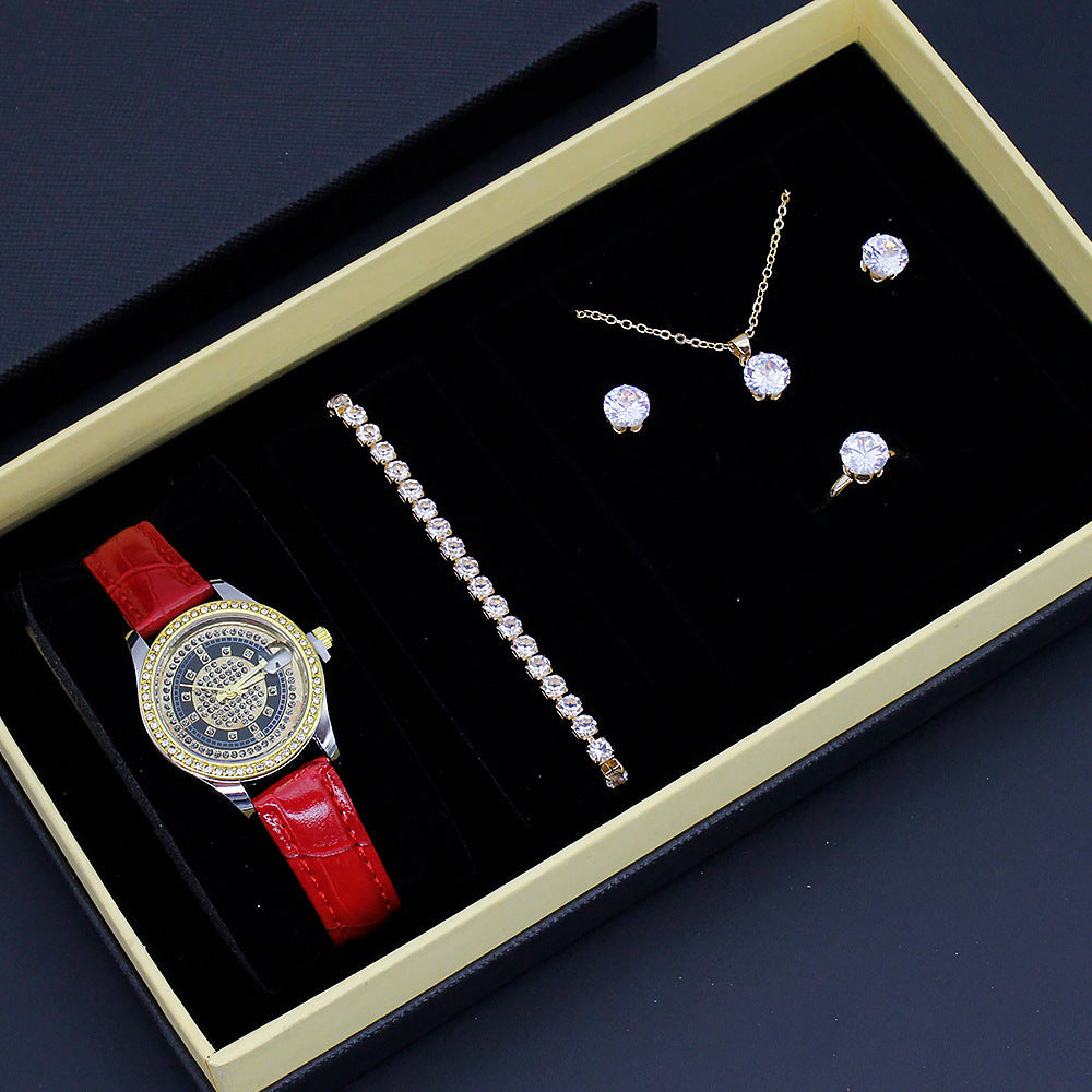 Elegant Women's Watch & Jewelry Gift Set