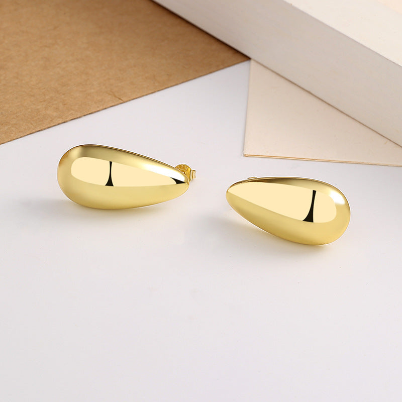 Dainty Gilded Teardrop Studs