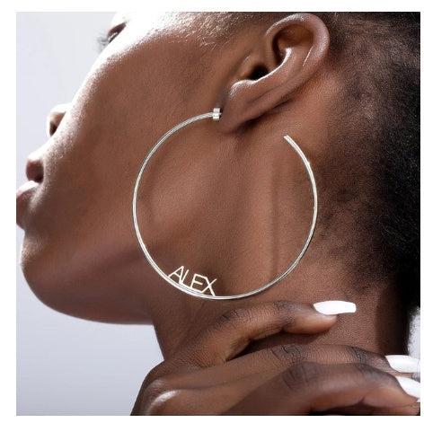Custom Name Hoop Earrings