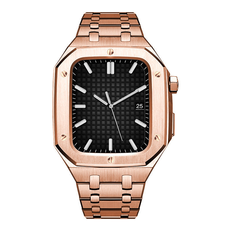 Stainless Steel Double Row Armor Strap & Case for Apple Watch