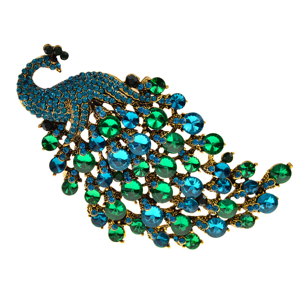 Colorful Peacock Metal Brooch