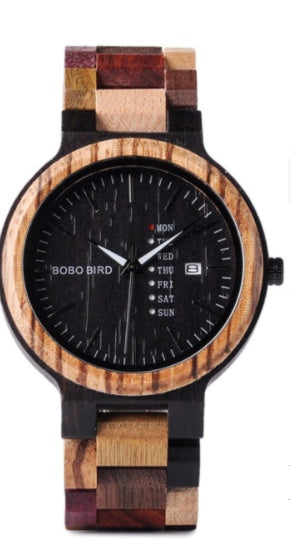 Natural Ebony & Leather Couple's Watch