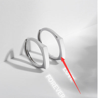 Adjustable Sterling Silver Light Projection Couple Rings