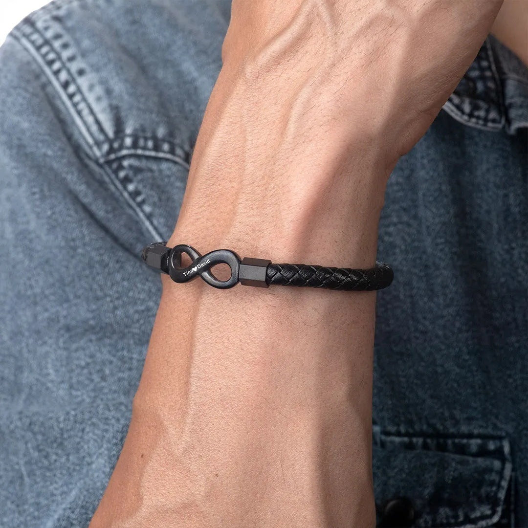 Infinity Love Leather Bracelet for Him