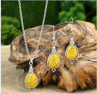 Retro Ethnic Style Necklace and Earrings Set