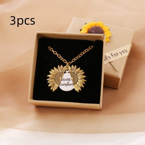 "You Are My Sunshine" Sunflower Necklace