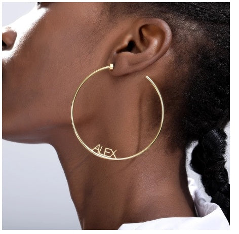 Custom Name Hoop Earrings