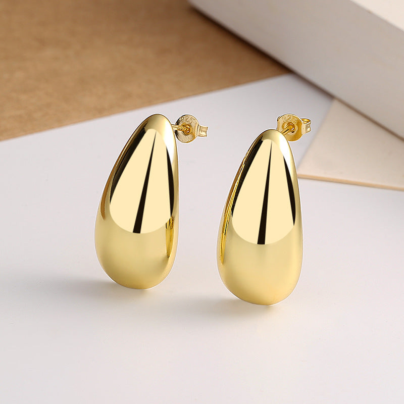 Dainty Gilded Teardrop Studs