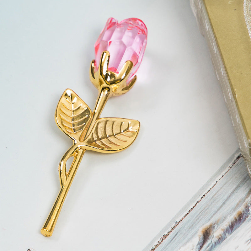 Crystal Golden Rose Valentine's Day Gift