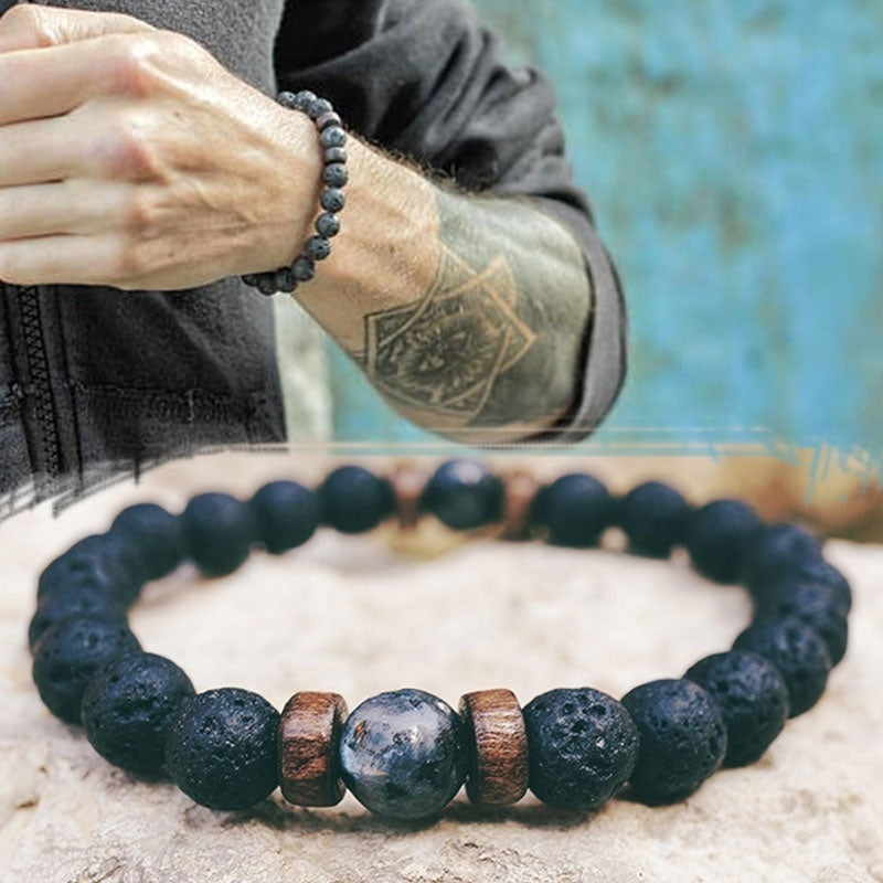 Unique Men's Volcanic Stone Bracelet