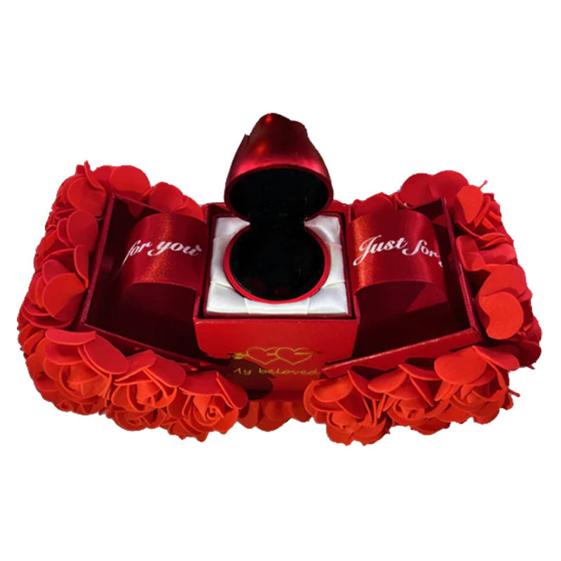 Eternal Rose & Crystal Pendant Necklace Jewelry Box Set - Valentine's Day Gift