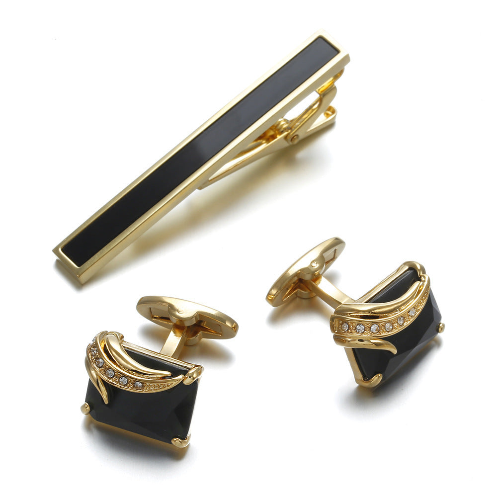 Gentleman's Gold Tie Clip & Cufflinks Set