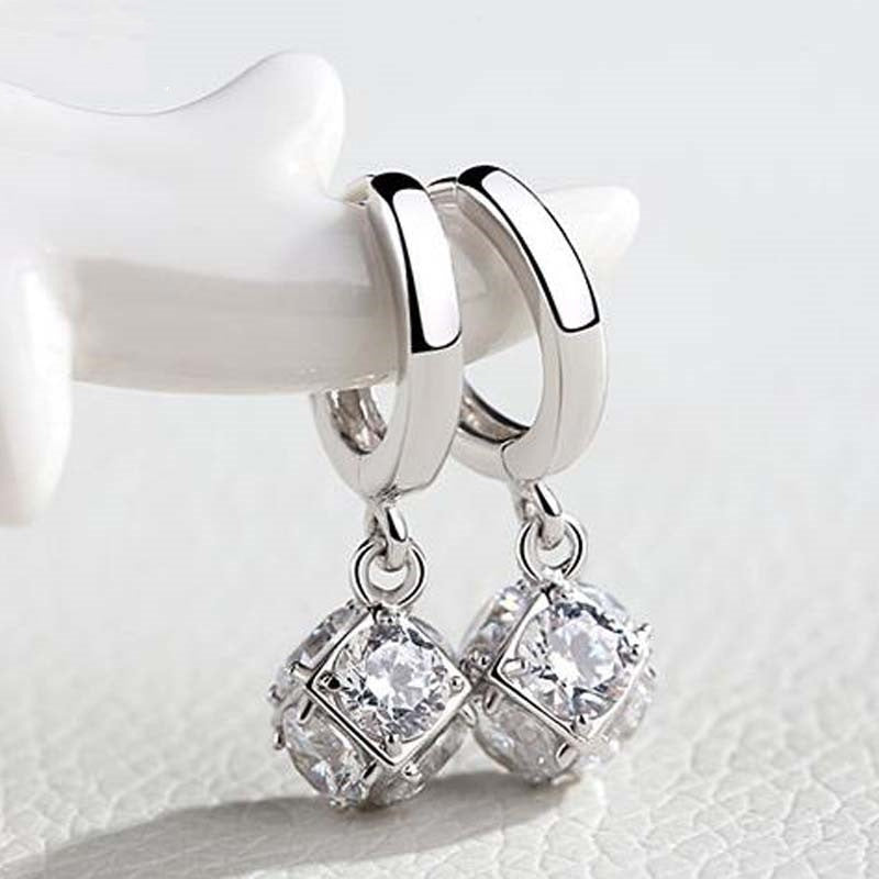 Elegant Caged Crystal Ball Stud Earrings