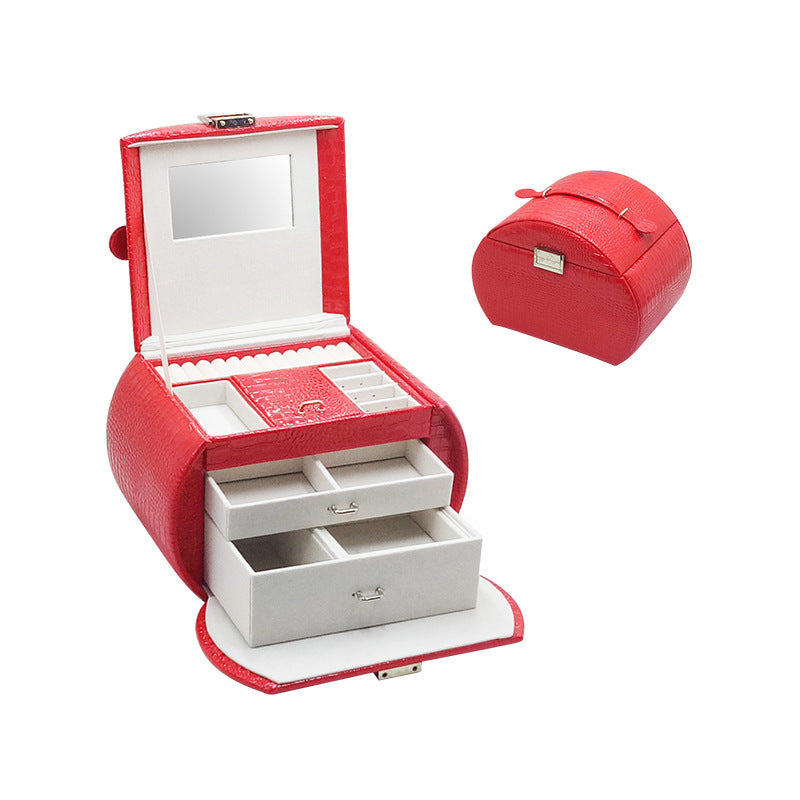 High-End Leather Jewelry Storage Drawer Box