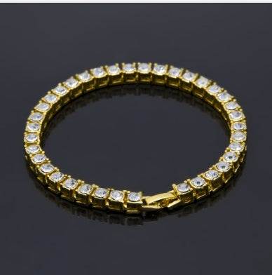 Men's Gold Tone Iced Hip Hop Bracelet
