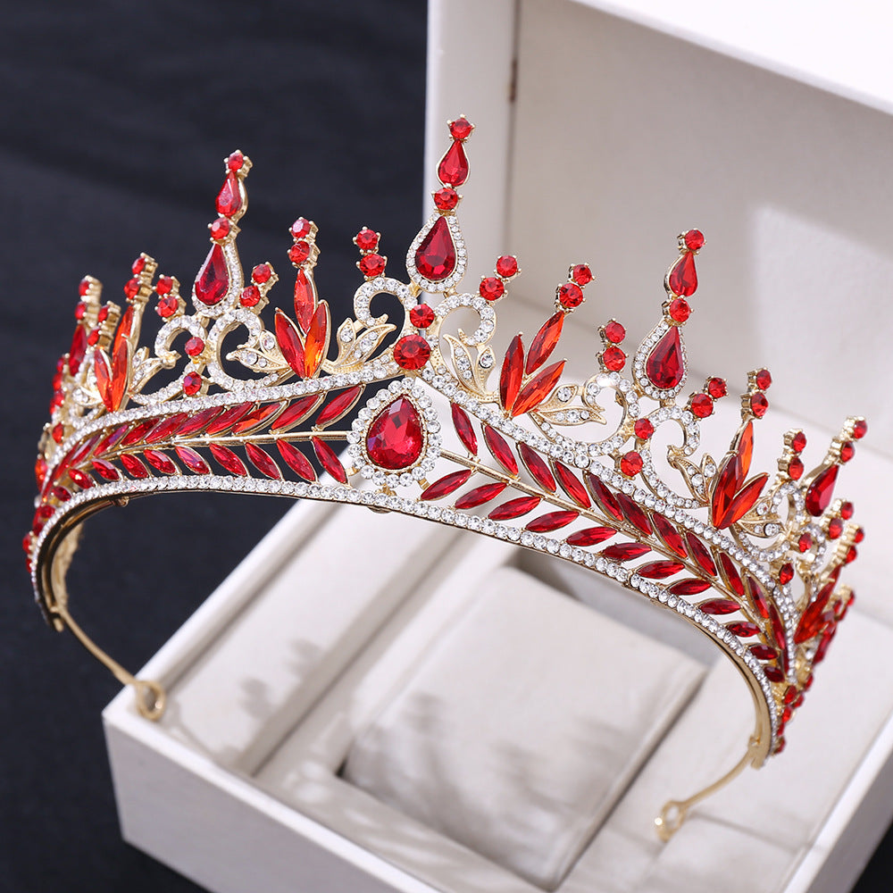 Majestic Crystal Baroque Bridal Crown Adjustable Headband Set