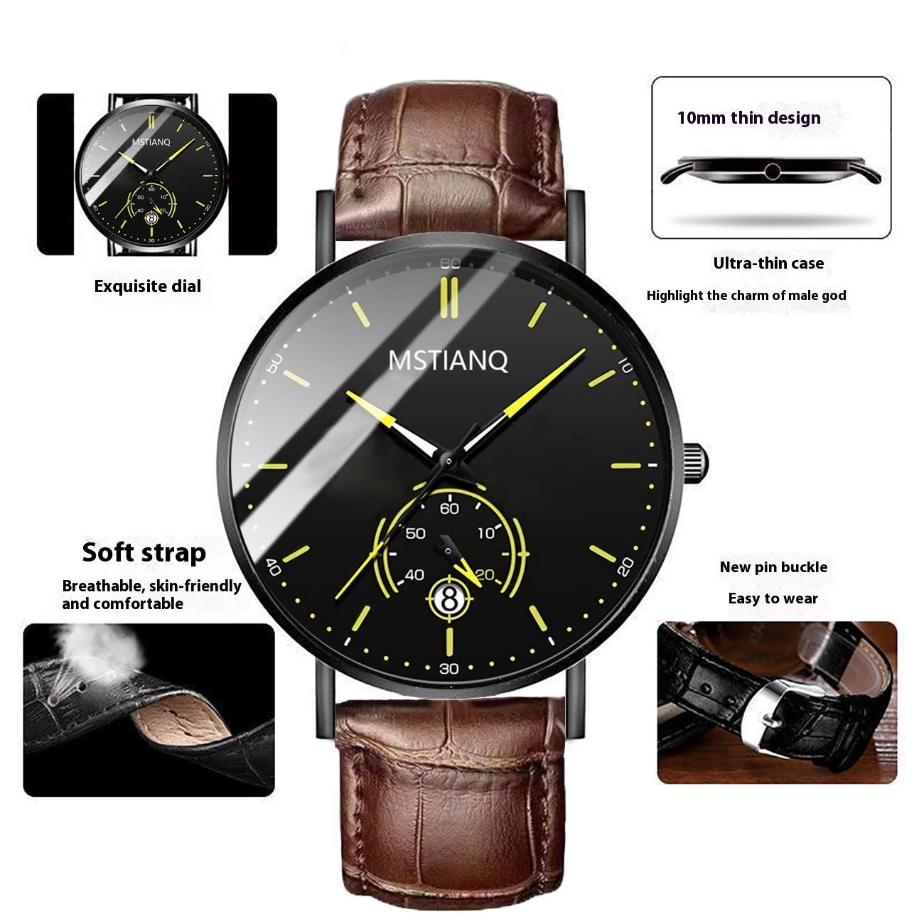Refined Steel Casual Calendar Watch