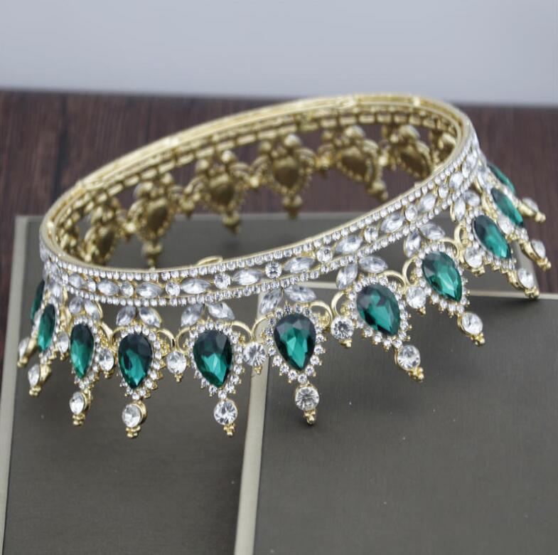 Regal Baroque Rhinestone Bridal Crown Headdress