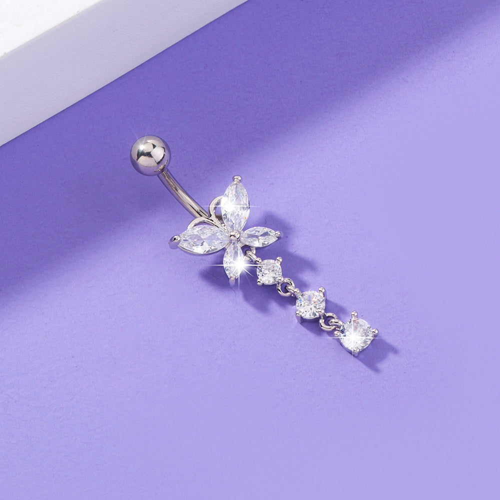 Butterfly Zircon Navel Ring