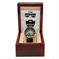 Men's Openwork Watch with Message Card : Gifts For Dad - To My Badass Bearded Dad - Gift For Father's Day, Birthday