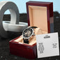 Men's Openwork Watch with Message Card : Gifts for Husband - Our Home Ain't no Castle Our Life Ain't no - For Anniversary, Birthday