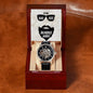 Men's Openwork Watch with Message Card : Gifts for Husband -To My Badass Bearded Hubby - For Anniversary, Birthday