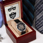 Men's Openwork Watch with Message Card : Gifts for Husband -To My Badass Bearded Hubby - For Anniversary, Birthday