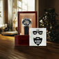 Men's Openwork Watch with Message Card : Gifts for Husband -To My Badass Bearded Hubby - For Anniversary, Birthday