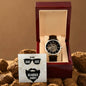 Men's Openwork Watch with Message Card : Gifts for Husband -To My Badass Bearded Hubby - For Anniversary, Birthday