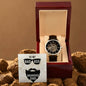 Men's Openwork Watch with Message Card : Gifts For Dad - To My Badass Bearded Dad - Gift For Father's Day, Birthday