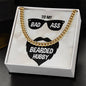 Cuban Link Chain with Message Card : Gifts for Husband -To My Badass Bearded Hubby - For Anniversary, Birthday