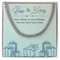 Birthday Gifts for Him: 5th Birthday Gift - Cuban Link Chain with Message Card - For Husband, Boyfriend, Brother, Son, Friend