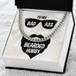 Cuban Link Chain with Message Card : Gifts for Husband -To My Badass Bearded Hubby - For Anniversary, Birthday