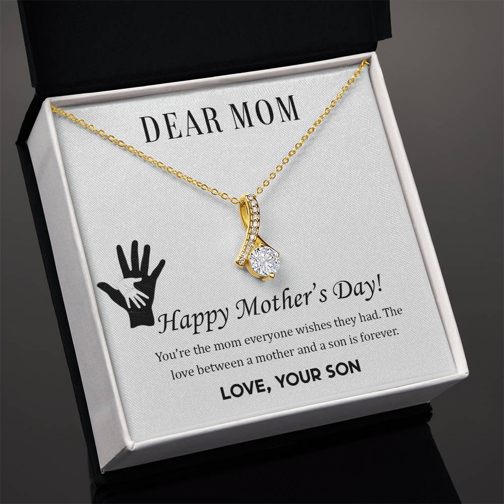 Alluring Beauty Necklace With Message Card : Gifts For Mom - You're the Mom Everyone Wishes They Had - For Mother's Day
