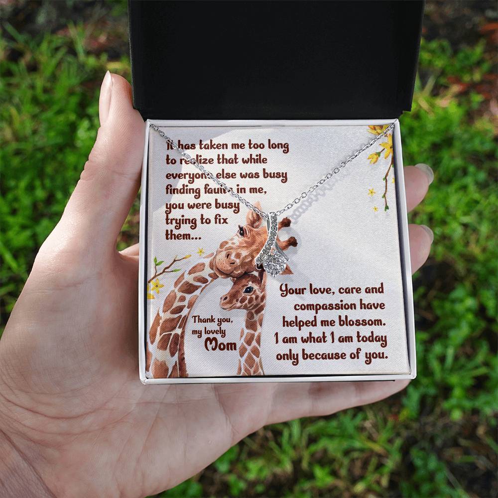 Alluring Beauty Necklace With Message Card : Gifts For Mom - It Has Taken Me Too Long To Realize - For Mother's Day, Birthday