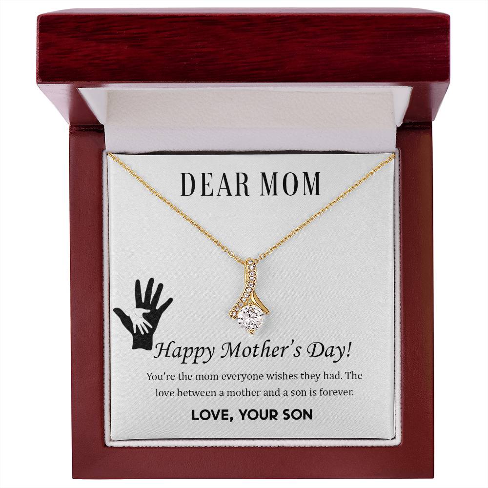 Alluring Beauty Necklace With Message Card : Gifts For Mom - You're the Mom Everyone Wishes They Had - For Mother's Day