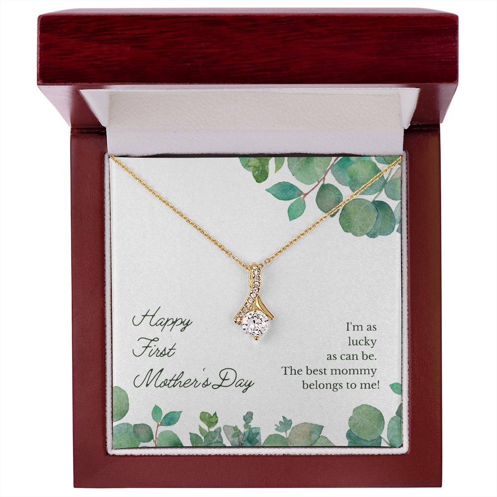 Alluring Beauty Necklace With Message Card : Gifts For Mom - Happy First Mother's Day - For Mother's Day