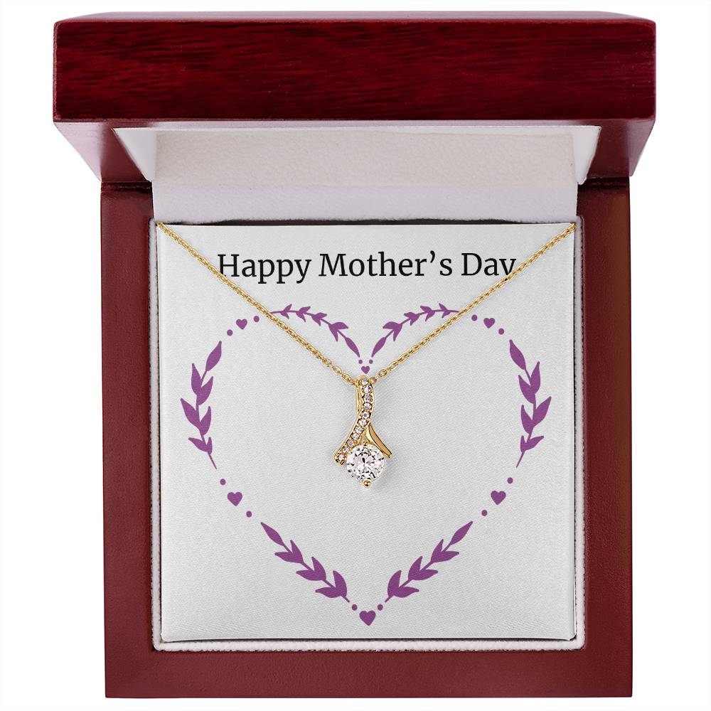 Alluring Beauty Necklace With Message Card : Gifts For Mom - Happy Mother's Day - For Mother's Day
